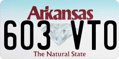 AR license plate 603VTO