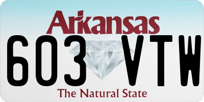 AR license plate 603VTW