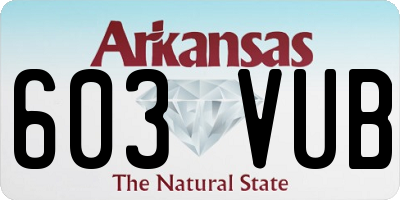 AR license plate 603VUB