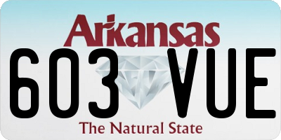 AR license plate 603VUE