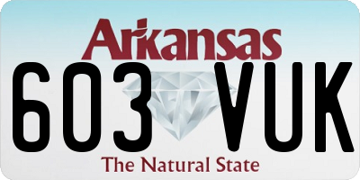 AR license plate 603VUK