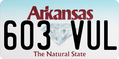 AR license plate 603VUL