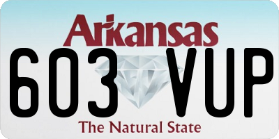 AR license plate 603VUP