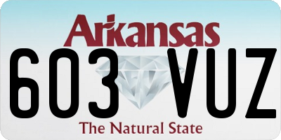 AR license plate 603VUZ