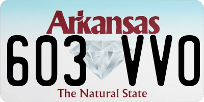 AR license plate 603VVO