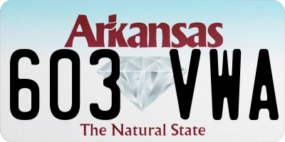 AR license plate 603VWA