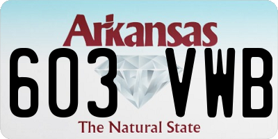 AR license plate 603VWB