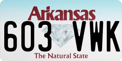 AR license plate 603VWK