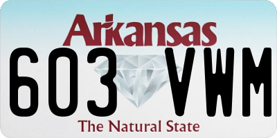 AR license plate 603VWM