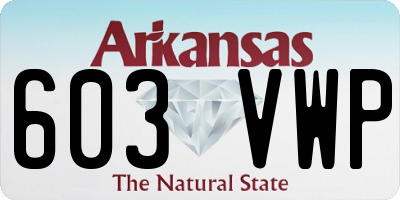 AR license plate 603VWP