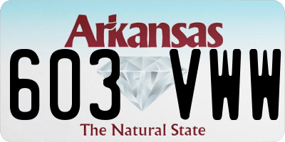 AR license plate 603VWW