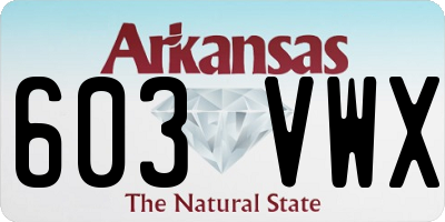 AR license plate 603VWX