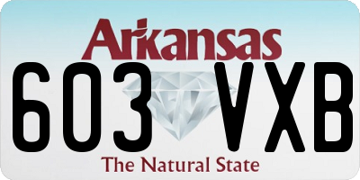 AR license plate 603VXB