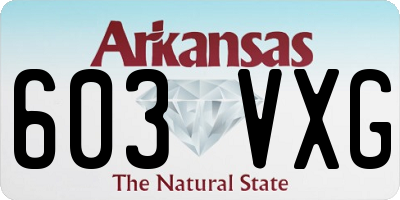AR license plate 603VXG