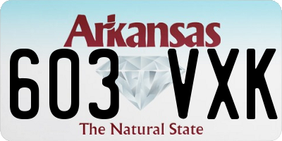 AR license plate 603VXK