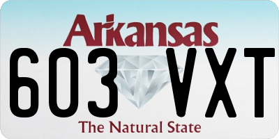 AR license plate 603VXT