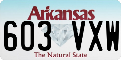 AR license plate 603VXW