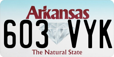AR license plate 603VYK