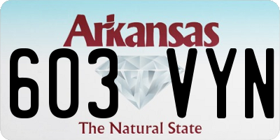 AR license plate 603VYN