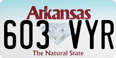 AR license plate 603VYR