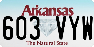AR license plate 603VYW