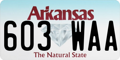 AR license plate 603WAA