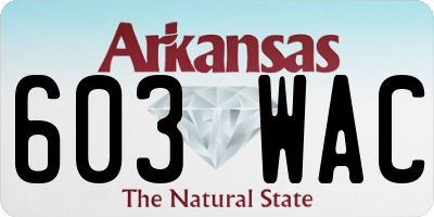 AR license plate 603WAC