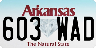 AR license plate 603WAD