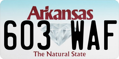AR license plate 603WAF