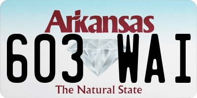 AR license plate 603WAI