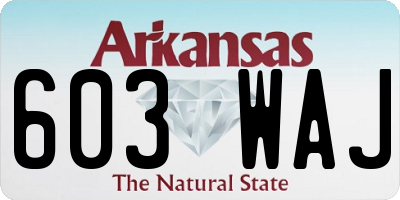 AR license plate 603WAJ
