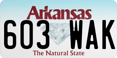 AR license plate 603WAK