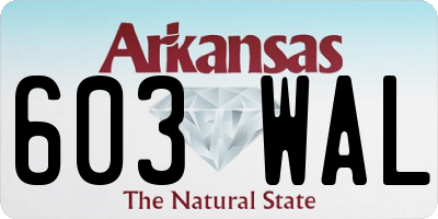 AR license plate 603WAL