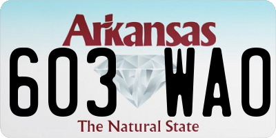 AR license plate 603WAO