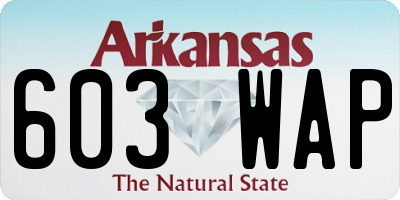 AR license plate 603WAP