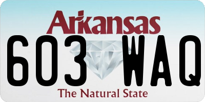 AR license plate 603WAQ