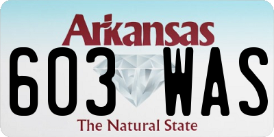 AR license plate 603WAS