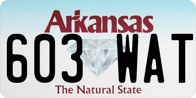 AR license plate 603WAT