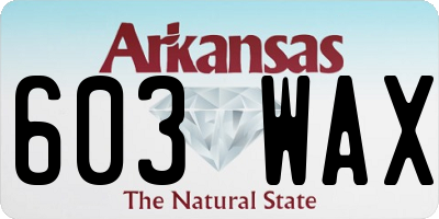 AR license plate 603WAX