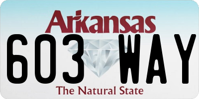 AR license plate 603WAY
