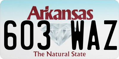 AR license plate 603WAZ