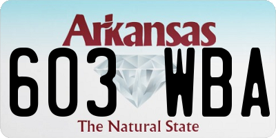 AR license plate 603WBA