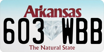 AR license plate 603WBB