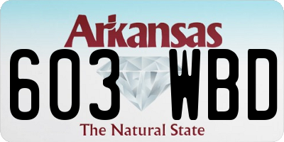 AR license plate 603WBD