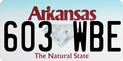 AR license plate 603WBE