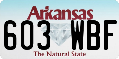 AR license plate 603WBF