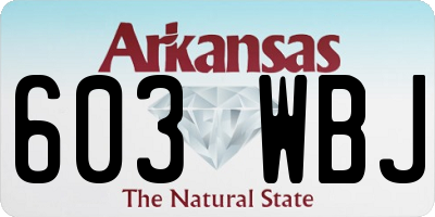AR license plate 603WBJ