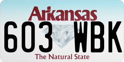 AR license plate 603WBK