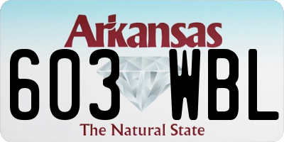 AR license plate 603WBL