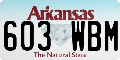 AR license plate 603WBM